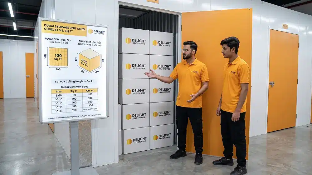 Storage Unit Sizes in Dubai: Cubic Ft to Sq Ft Guide