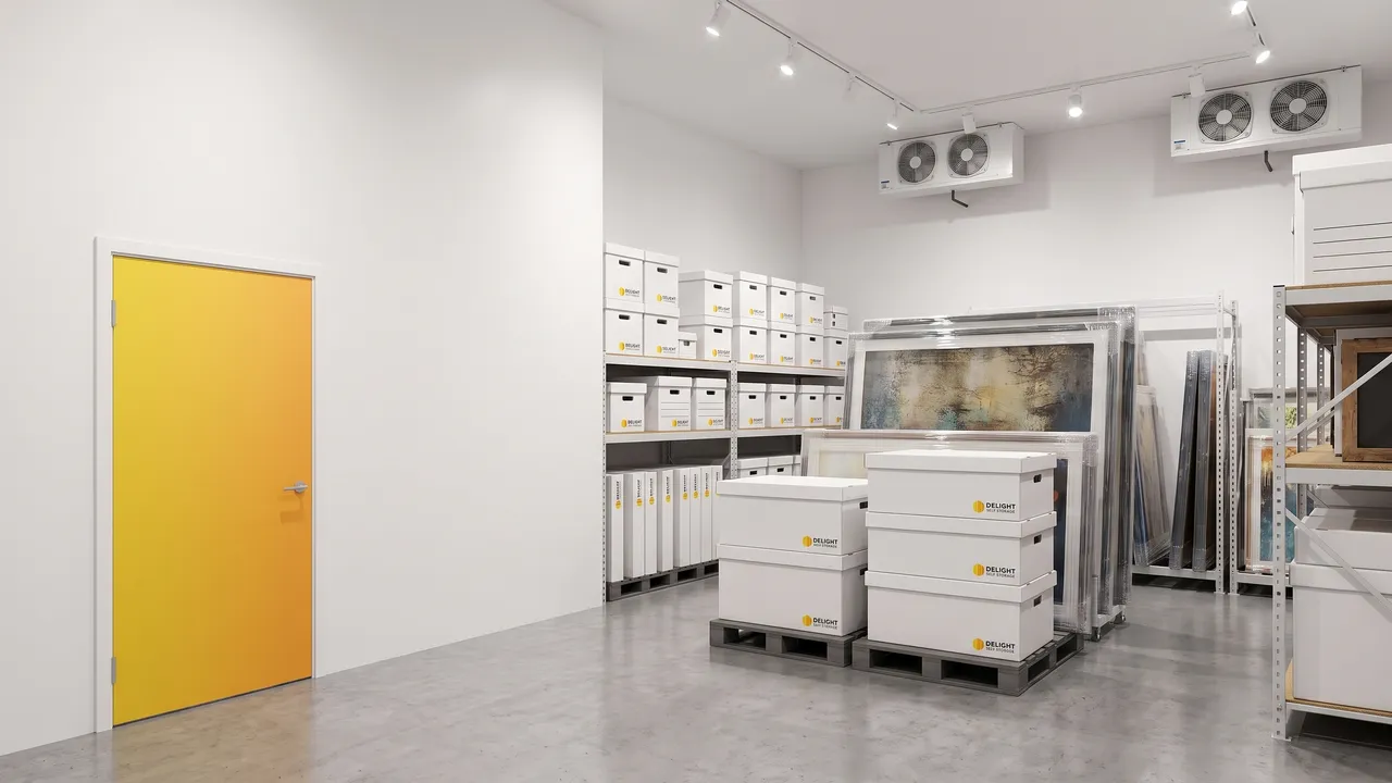 Climate-controlled storage room holding goods at a stable temperature in Dubai