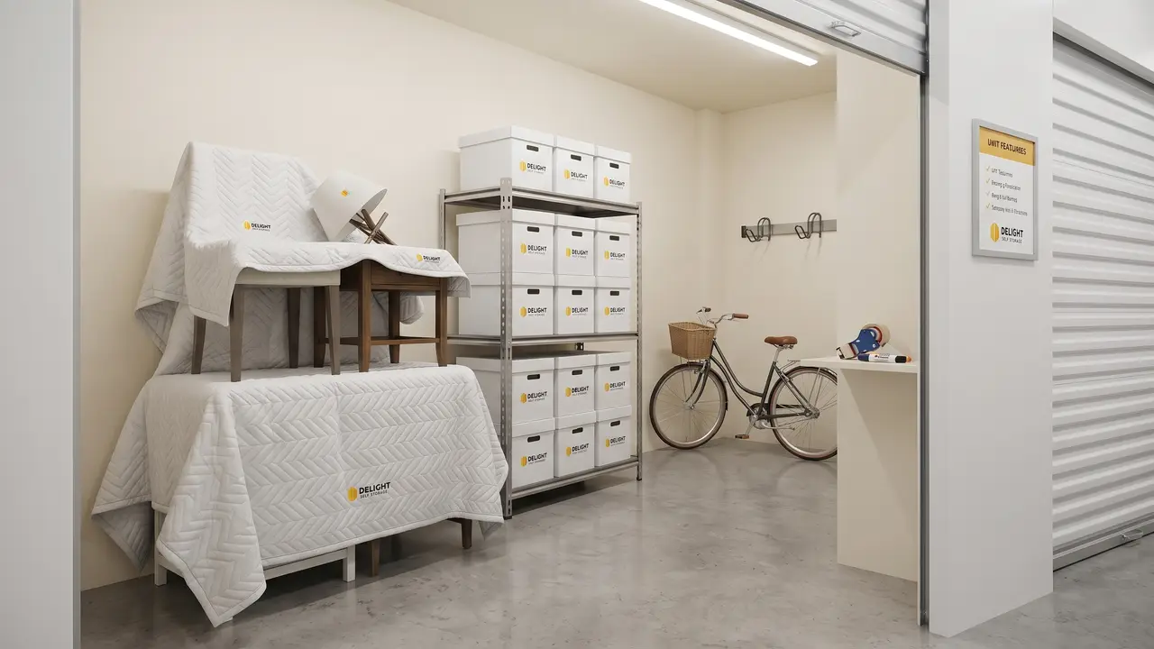 Sofas and household furniture stored under protective covers in Dubai