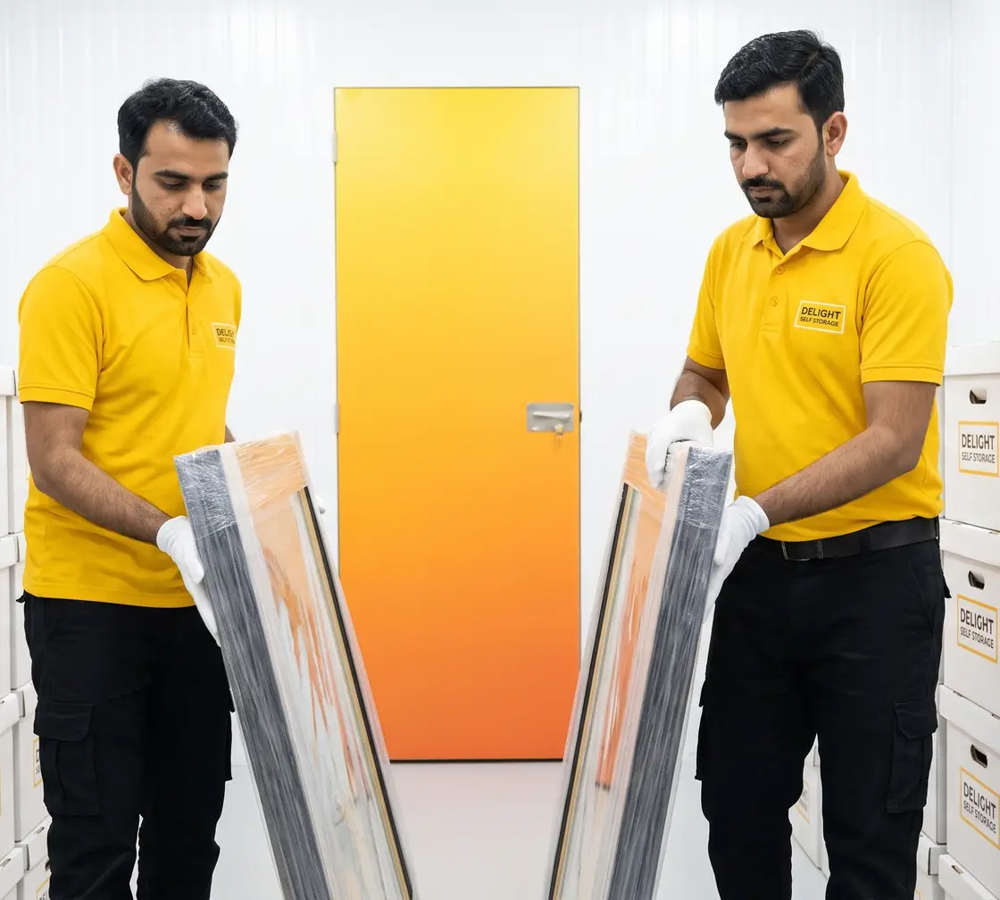 Delight Self Storage adviser at the Ajman storage facility