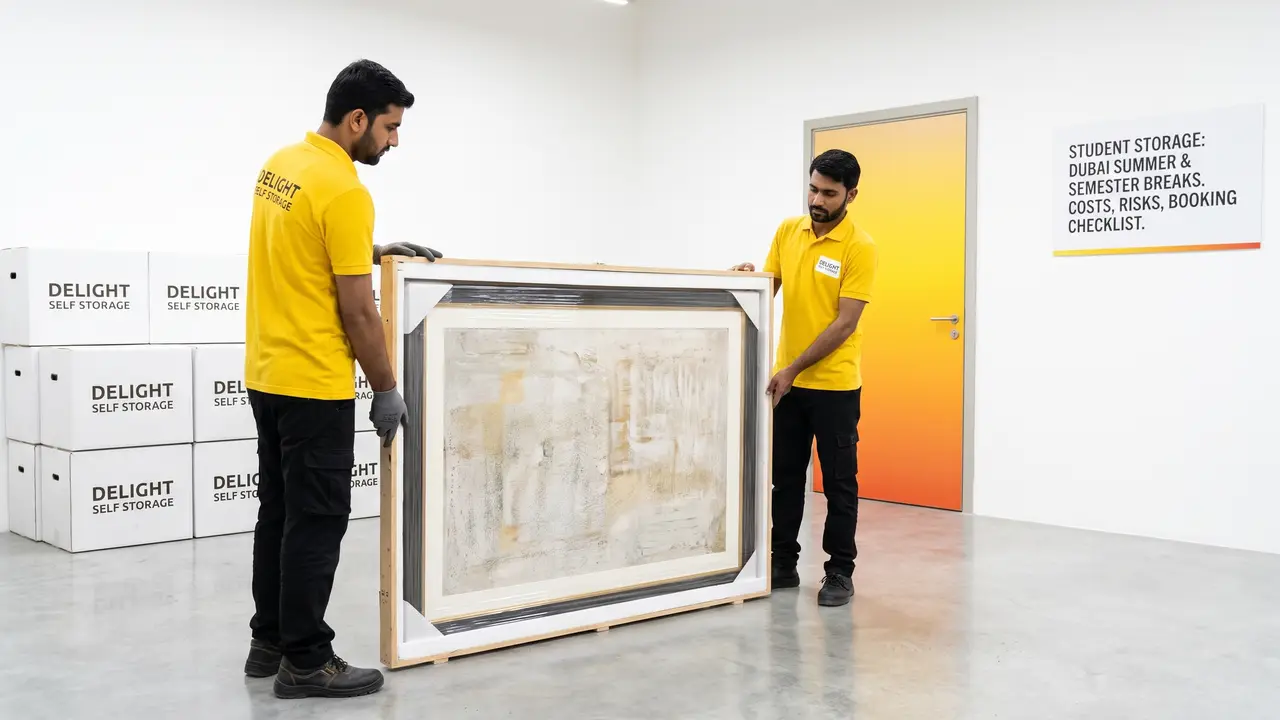 Delight Self Storage adviser explaining unit options to a customer in Dubai