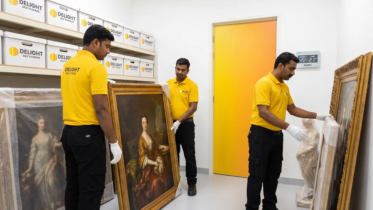 Delight Self Storage team member assisting a customer at the Dubai facility