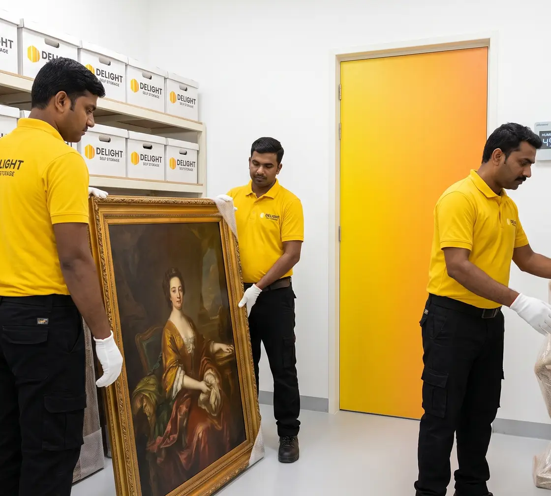 Delight Self Storage adviser showing a personal storage unit in Ajman