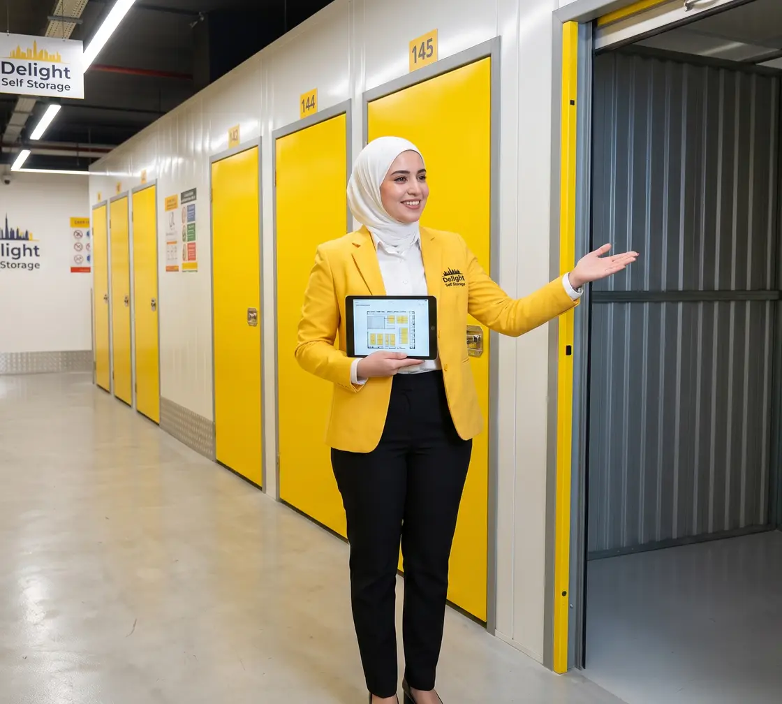 Delight Self Storage adviser at the Ras Al Khaimah personal storage facility